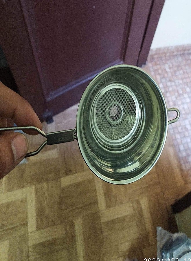 جاردن أوف آرت قمع صب من الفولاذ المقاوم للصدأ من جاردن أوف آرتس، مصفاة لزجاجات الزيت، فلتر للمربى، مناسب للمطبخ، مصفاة لزجاجات إرضاع الأطفال، قطعة واحدة، 20 سم طول × 8 سم عرض × 6 سم ارتفاع، فضي - Image 5